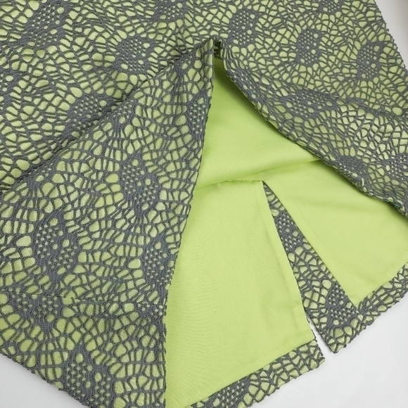 Mossimo Green Gray Laced Embroidered Skirt Sz M - Picture 6 of 7